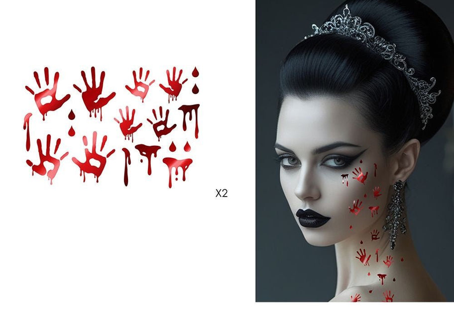 Halloween Nep Tattoo Bloederige Handen van Fiestas Guirca koop je bij Partywinkel