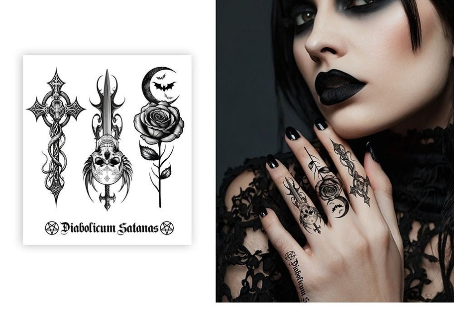 Halloween Nep Tattoo Zwart Vingers van Fiestas Guirca koop je bij Partywinkel