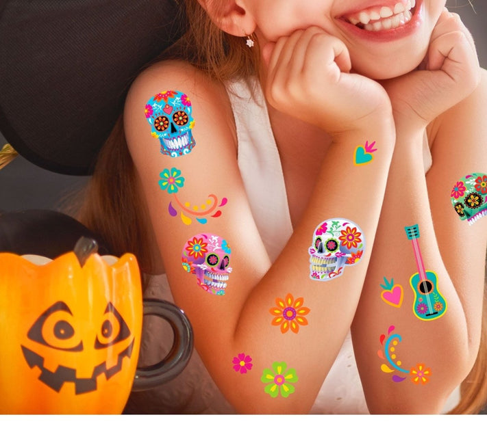 Halloween Nep Tattoos Catrina van Fiestas Guirca koop je bij Partywinkel