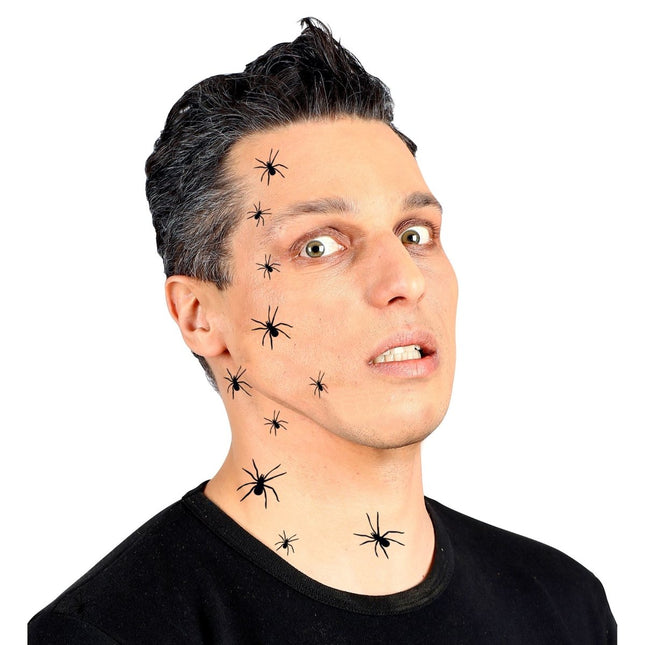 Halloween Nep Tattoos Spinnen 32st van Widmann koop je bij Partywinkel