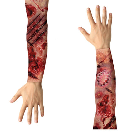 Halloween Nep Tattoosleeve Nep Wonden 2 delig van Fiestas Guirca koop je bij Partywinkel