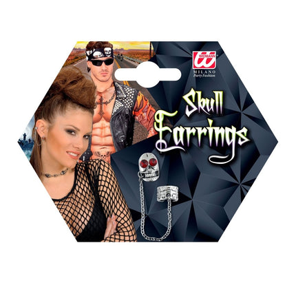 Halloween Oorbellen Schedel Met Edelsteen van Widmann koop je bij Partywinkel