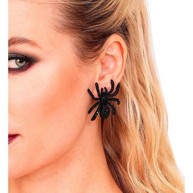 Halloween Oorbellen Spinnen Strass van Widmann koop je bij Partywinkel