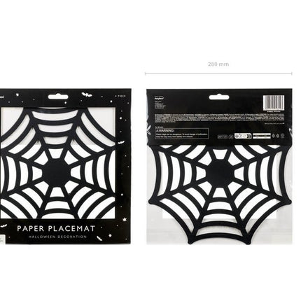 Halloween Placemats Spinnenweb 27,5cm 4st van Partydeco koop je bij Partywinkel