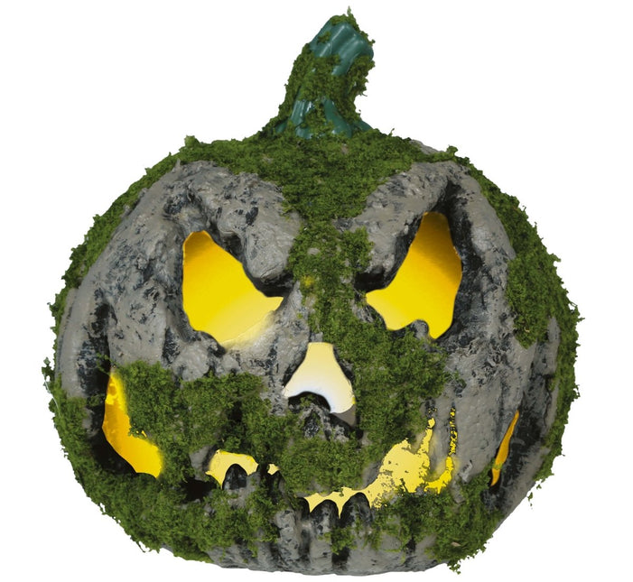 Halloween Pompoen Mos Met Licht 20cm van Fiestas Guirca koop je bij Partywinkel