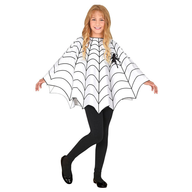 Halloween Poncho Kind Spinnenweb van Widmann koop je bij Partywinkel