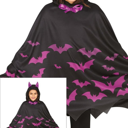 Halloween Poncho Meisje Vleermuizen van Fiestas Guirca koop je bij Partywinkel