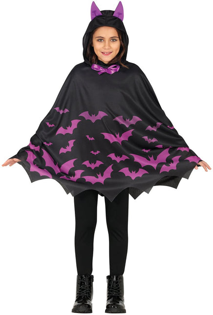 Halloween Poncho Meisje Vleermuizen van Fiestas Guirca koop je bij Partywinkel