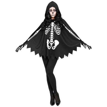 Halloween Poncho Skelet van Widmann koop je bij Partywinkel
