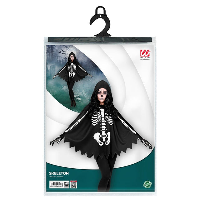 Halloween Poncho Skelet van Widmann koop je bij Partywinkel