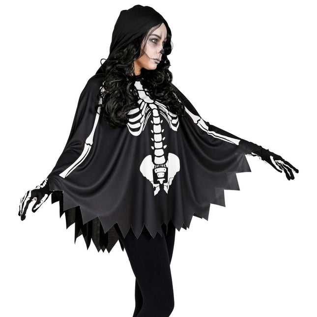 Halloween Poncho Skelet van Widmann koop je bij Partywinkel