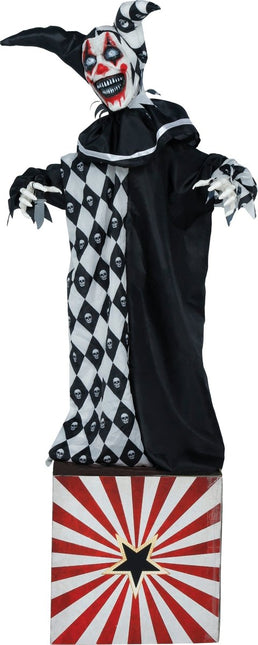 Halloween Pop Clown Met Licht, Geluid En Beweging 1,7m van Fiestas Guirca koop je bij Partywinkel