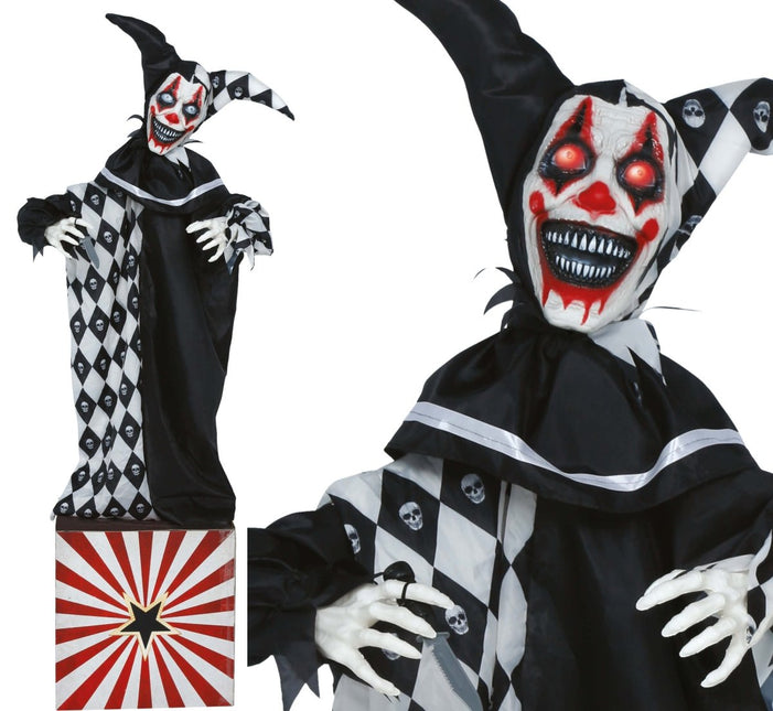 Halloween Pop Clown Met Licht, Geluid En Beweging 1,7m van Fiestas Guirca koop je bij Partywinkel
