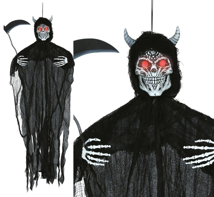 Halloween Pop Duivels Skelet Met Licht En Geluid 1,3m van Fiestas Guirca koop je bij Partywinkel