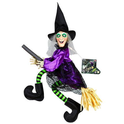 Halloween Pop Heks Met Licht En Beweging 70cm van Widmann koop je bij Partywinkel