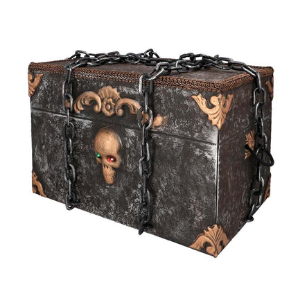 Halloween Pop Piraten Schatkist Met Beweging, Licht en Geluid 50cm van Boland koop je bij Partywinkel