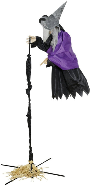 Halloween Pop Vliegende Heks Met Licht, Geluid En Beweging 2,25m van Fiestas Guirca koop je bij Partywinkel