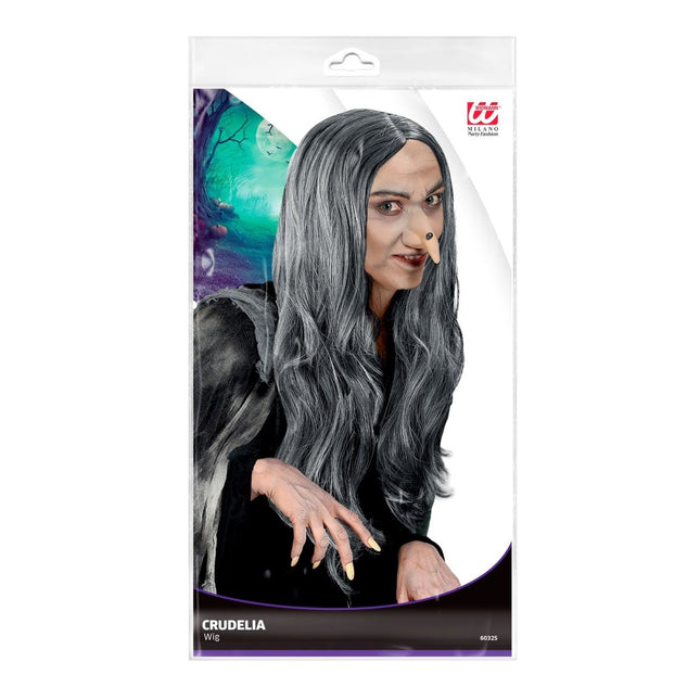 Halloween Pruik Grijs Heks van Widmann koop je bij Partywinkel