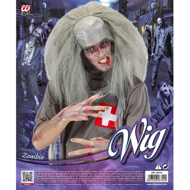 Halloween Pruik Grijs Zombie Kaal van Widmann koop je bij Partywinkel