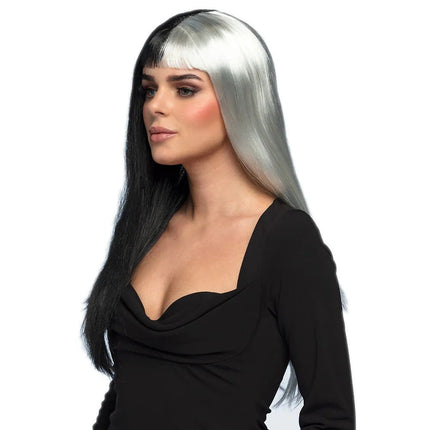 Halloween Pruik Grijs Zwart van Boland koop je bij Partywinkel