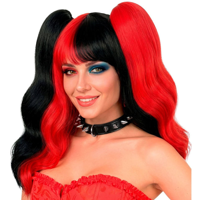 Halloween Pruik Harlekijn Met Hairextensions van Widmann koop je bij Partywinkel