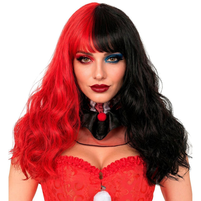 Halloween Pruik Harlekijn Met Hairextensions van Widmann koop je bij Partywinkel
