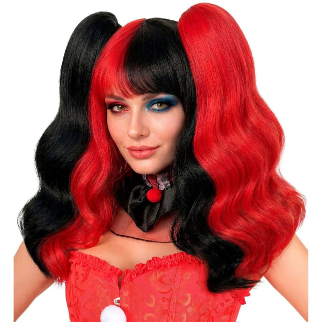 Halloween Pruik Harlekijn Met Hairextensions van Widmann koop je bij Partywinkel