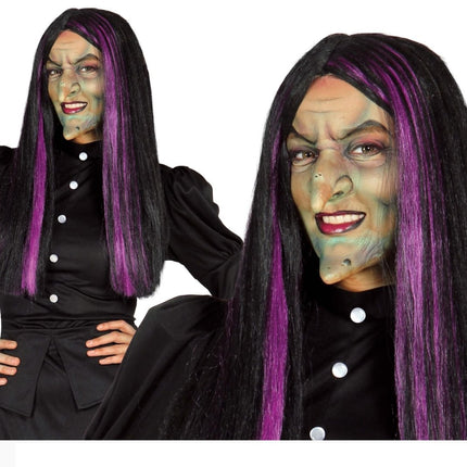 Halloween Pruik Heks Zwart van Fiestas Guirca koop je bij Partywinkel