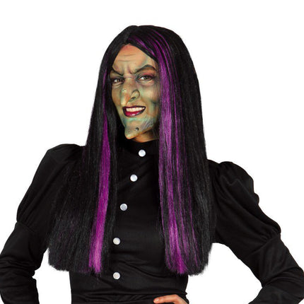 Halloween Pruik Heks Zwart van Fiestas Guirca koop je bij Partywinkel