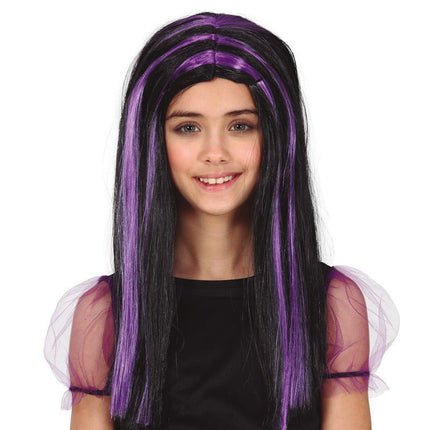 Halloween Pruik Paarse Strepen van Fiestas Guirca koop je bij Partywinkel