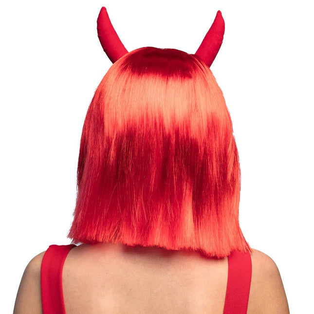 Halloween Pruik Rood Duivel van Boland koop je bij Partywinkel