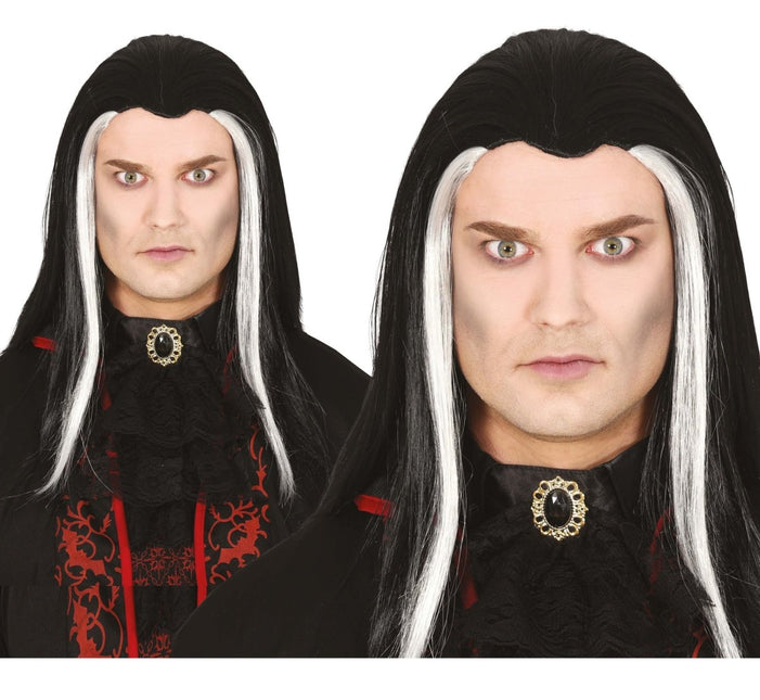 Halloween Pruik Wit Zwart Vampier van Fiestas Guirca koop je bij Partywinkel