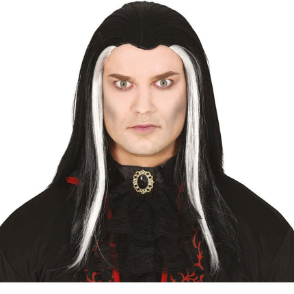 Halloween Pruik Wit Zwart Vampier van Fiestas Guirca koop je bij Partywinkel