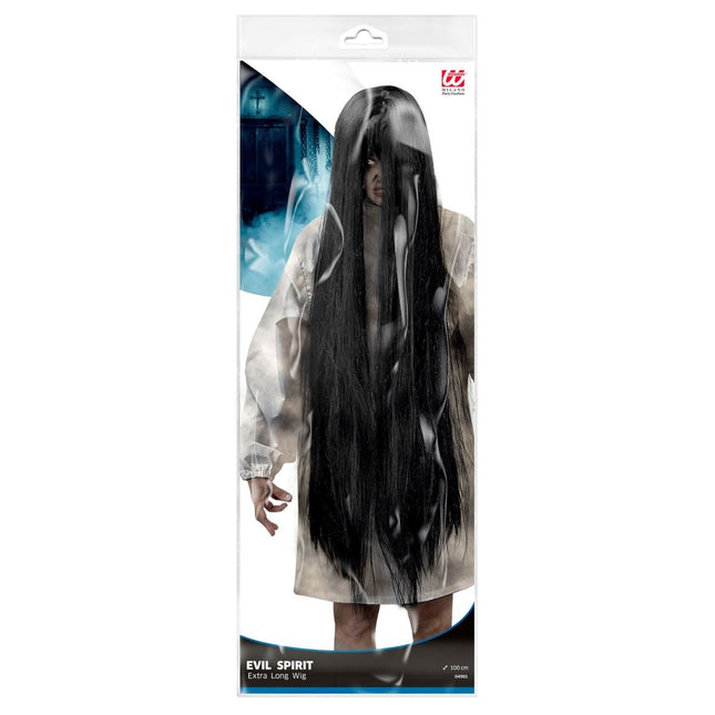 Halloween Pruik Zwart Geest 1m van Widmann koop je bij Partywinkel