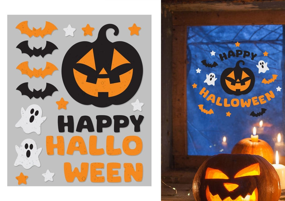Halloween Raamdecoratie Happy Halloween 50cm van Fiestas Guirca koop je bij Partywinkel