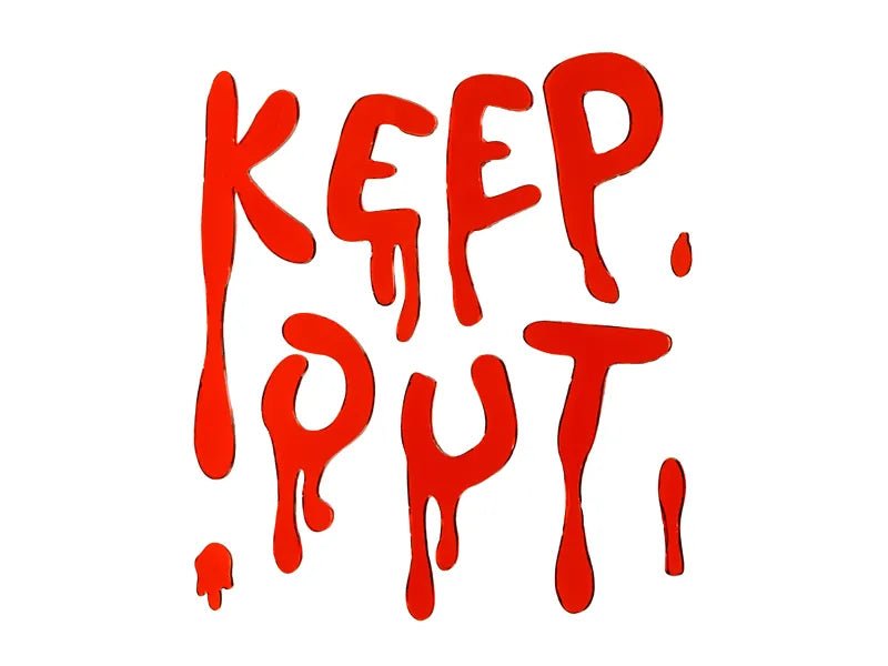 Halloween Raamsticker Rood Keep Out 18cm van Partydeco koop je bij Partywinkel