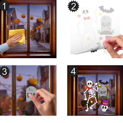 Halloween Raamsticker Skelet 25cm van Fiestas Guirca koop je bij Partywinkel