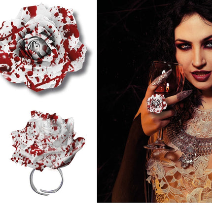 Halloween Ring Bloederige Bloem van Fiestas Guirca koop je bij Partywinkel