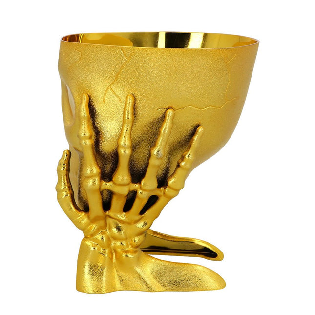 Halloween Schaal Goud Schedel 17cm van Boland koop je bij Partywinkel