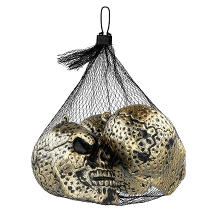 Halloween Schedel Goud 8cm 3st van Boland koop je bij Partywinkel