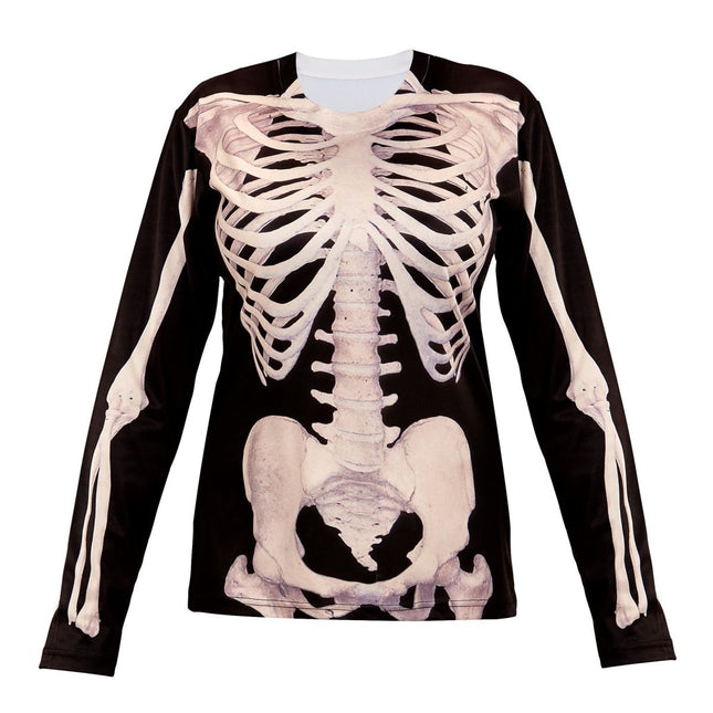 Halloween Shirt Dames Skelet van Widmann koop je bij Partywinkel