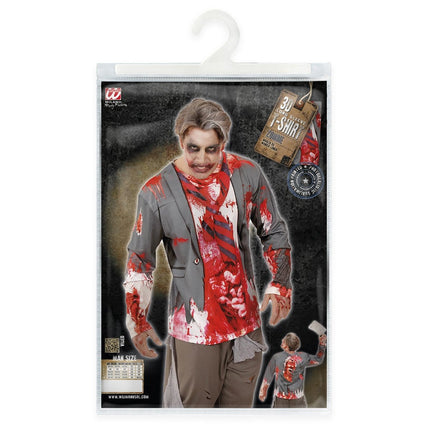 Halloween Shirt Heren Zombie van Widmann koop je bij Partywinkel