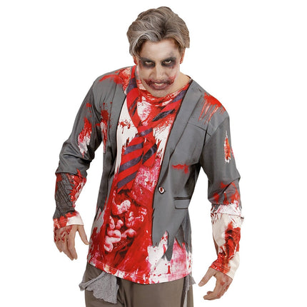 Halloween Shirt Heren Zombie van Widmann koop je bij Partywinkel