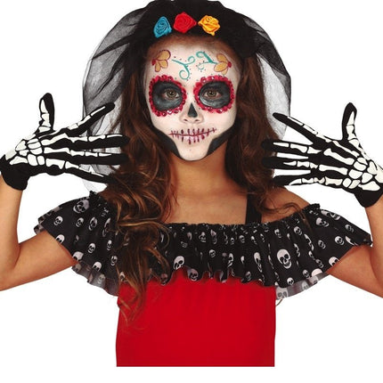 Halloween Skelet Handschoenen Kind van Fiestas Guirca koop je bij Partywinkel