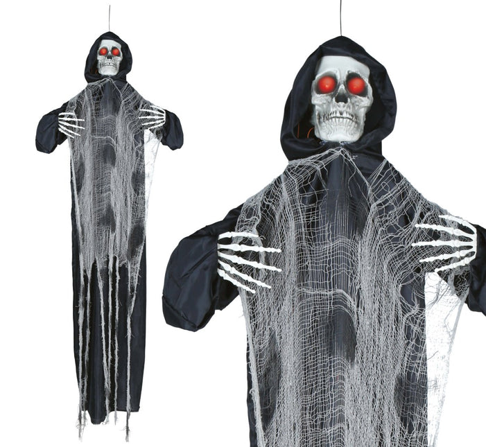 Halloween Skelet Hangend Tuniek Met Licht, Geluid En Beweging 1,75m van Fiestas Guirca koop je bij Partywinkel