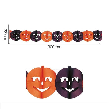 Halloween Slinger Pompoen 3m van Fiestas Guirca koop je bij Partywinkel