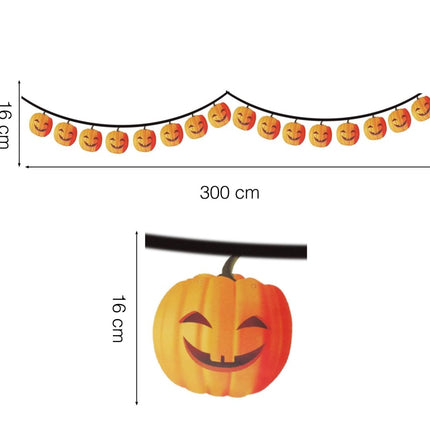 Halloween Slinger Pompoen 3m van Fiestas Guirca koop je bij Partywinkel