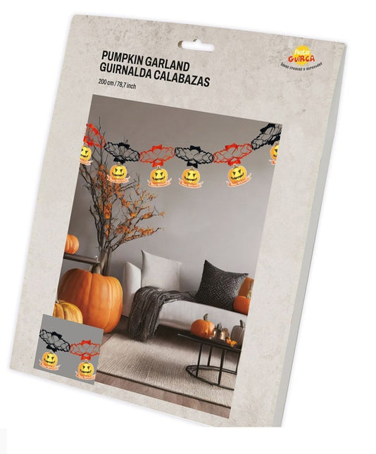 Halloween Slinger Pompoen Deluxe Onderhangers 2m van Fiestas Guirca koop je bij Partywinkel