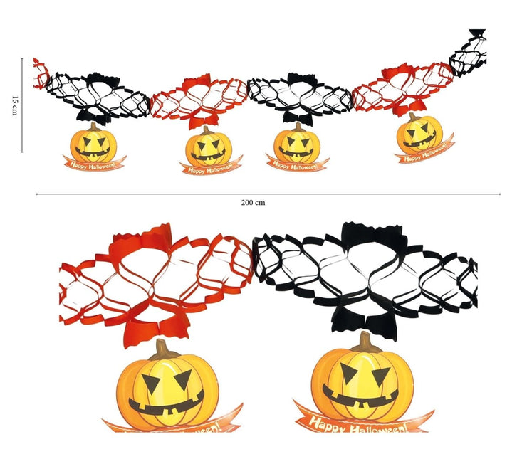 Halloween Slinger Pompoen Deluxe Onderhangers 2m van Fiestas Guirca koop je bij Partywinkel