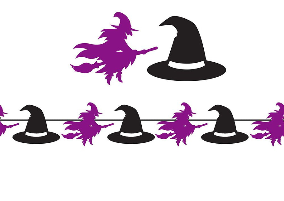 Halloween Slinger Zwart Paars Heksen 3m van Fiestas Guirca koop je bij Partywinkel